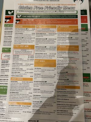 Gluten Free Menu   at Venti's Cafe in Salem