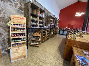 Shop featuring selection of jams, relishes and teas at Jamworks Gourmet Foods in Glen Aplin