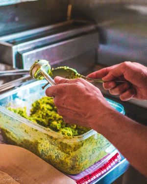 Fresh hand made falafel mix daily at Amba Falafel in Fremantle