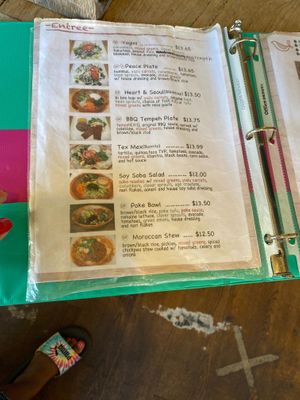Menu Page 2 at Peace Cafe in Honolulu