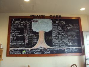 Menu at Peace Cafe in Honolulu