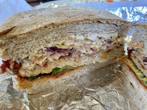 BBQ Tempeh Sandwich  at Peace Cafe in Honolulu