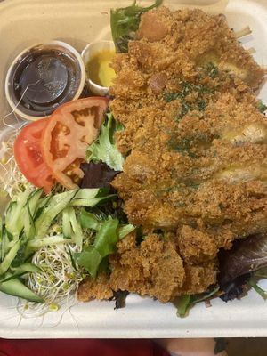 Tempeh katsu plate   at Peace Cafe in Honolulu
