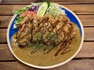 Katsu curry with tempeh! Delicious 😋   at Peace Cafe in Honolulu