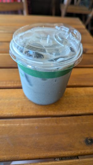 Black sesame kinako latte at Peace Cafe in Honolulu