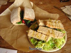 Caesar salad and italiano sandwhich at Peace Cafe in Honolulu