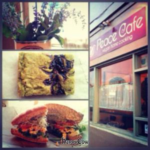 . I got the Popeye Sandwich and the matcha mochi cake.. both were super delicious and the restaurant is so cute!! at Peace Cafe in Honolulu