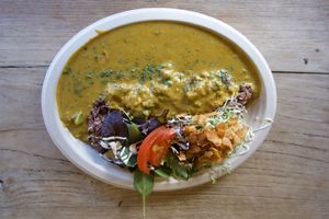 Curry plate at Peace Cafe in Honolulu