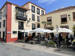 Restaurant outside seating area  at La Placeta in La Palma