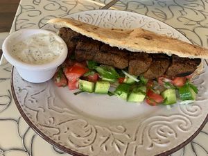 Vegan souvlaki at Super Natural in Larnaca