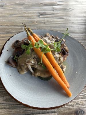 Paddenstoelen schnitzel 22,50€  at Downtown in Dordrecht