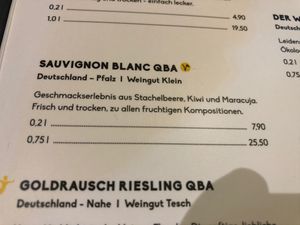 vegan wine selection  at Peter Pane in Stuttgart