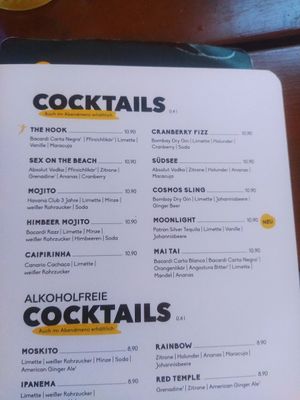 Coctakil menu at Peter Pane in Stuttgart