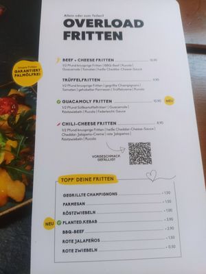 Menu vegan label at Peter Pane in Stuttgart