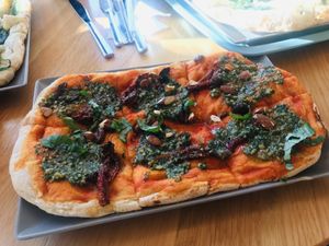 Hemp pizza  at Tolstoy in Vienna
