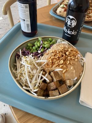 Thai Noodle Salat with soy sprouts, edamame, red cabbage, peanut sauce and noodles  at Tolstoy in Vienna