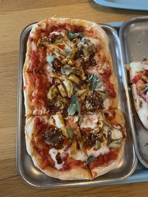 Spicy Eggplant pinsa  at Tolstoy in Vienna