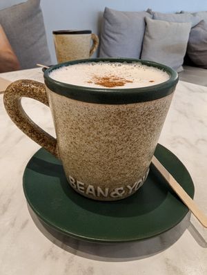 Chai latte with soy milk at BEAN & YOLK in Muntinlupa