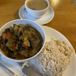 Mixed veg korma curry at Archipelago Bakery in Edinburgh