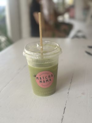 Ice matcha latte with oat milk  at Matcha Mama - Centro in Tulum