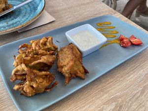 Onion bahji  at Cinnamon in Sitges