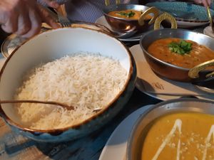 Rice and main dishes at Cinnamon in Sitges
