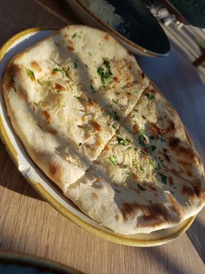 Garlic Naan at Cinnamon in Sitges
