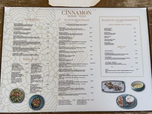 Menu  at Cinnamon in Sitges