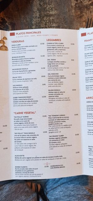 Verduras, carne vegetal y legumbres at Cinnamon in Sitges