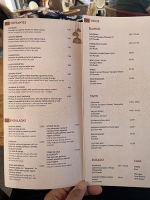 Menu  at Cinnamon in Sitges