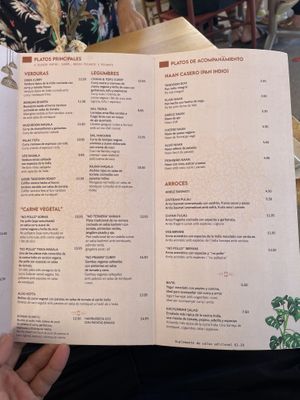 Menu  at Cinnamon in Sitges