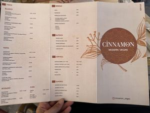 Menu  at Cinnamon in Sitges