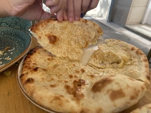 Vegan Cheese naan  at Cinnamon in Sitges
