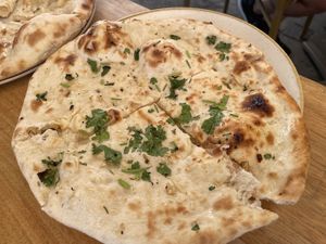 Garlic naan  at Cinnamon in Sitges