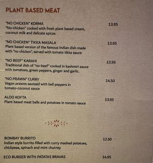 Speisekarte  at Cinnamon in Sitges