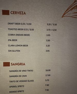 Getränkekarte, Alkohol, als vegane Ernährungsberaterin rarte ich generell von Alkoholkonsum ab!  at Cinnamon in Sitges