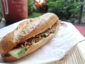 Tempeh bánh my at Mom's Kitchen @ Chickpea Eatery  in Da Nang