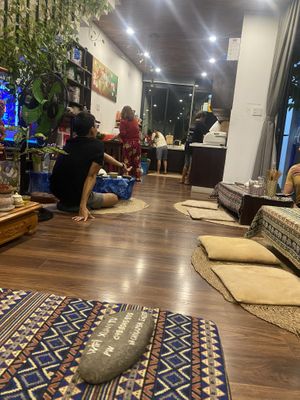 Kitchen is right there  at Mom's Kitchen @ Chickpea Eatery  in Da Nang