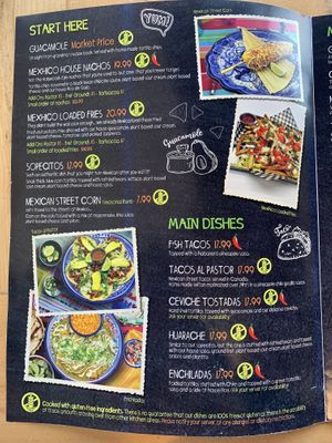 Menu 1  at Mexhico Restaurant in Barrie