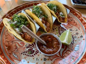 Barbacoa tacos - this hot salsa was amazing  at Mexhico Restaurant in Barrie