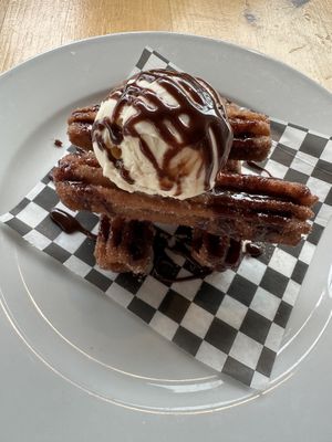 Churros with ice cream   at Mexhico Restaurant in Barrie