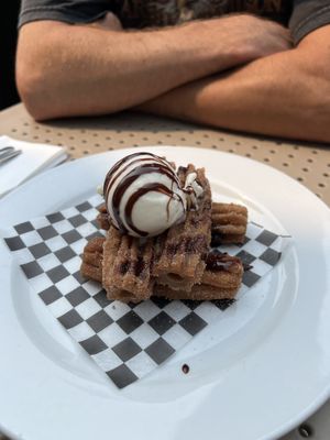 Churros with ice cream  at Mexhico Restaurant in Barrie