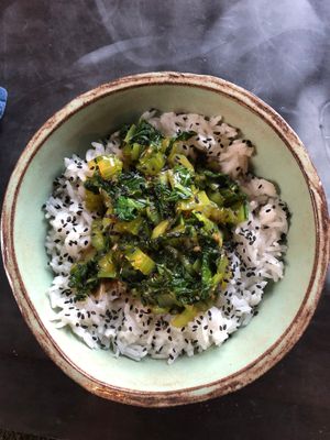 Spicy Bok Choi with Jasmine Rice at Farm To Fork in Bigfork