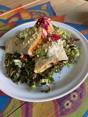 Burrito de garbanzo at Vegan21 in San Miguel De Allende