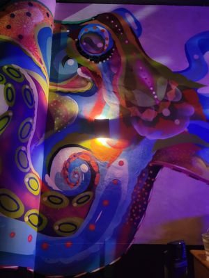 Beautiful wall art at Chela de Playa in Playa Del Carmen