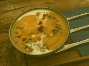 Pumpkin soup, delicious! at Miłość in Poznan