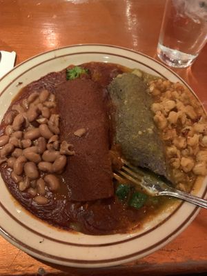 La Choza Veggie Enchiladas at La Choza Restaurant in Santa Fe