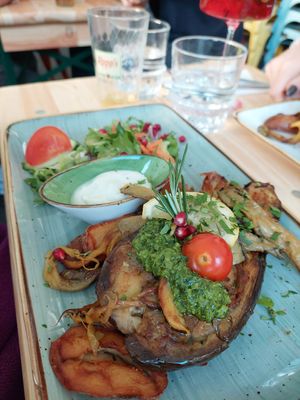 Eggplant and mushrooms at Bei Frau Nanna in Frankfurt