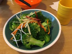 Sautéed broccoli with scallions  at Belly Worship in Auckland