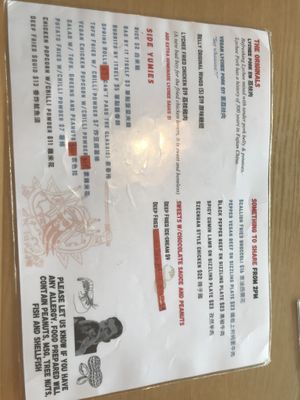 Menu  at Belly Worship in Auckland